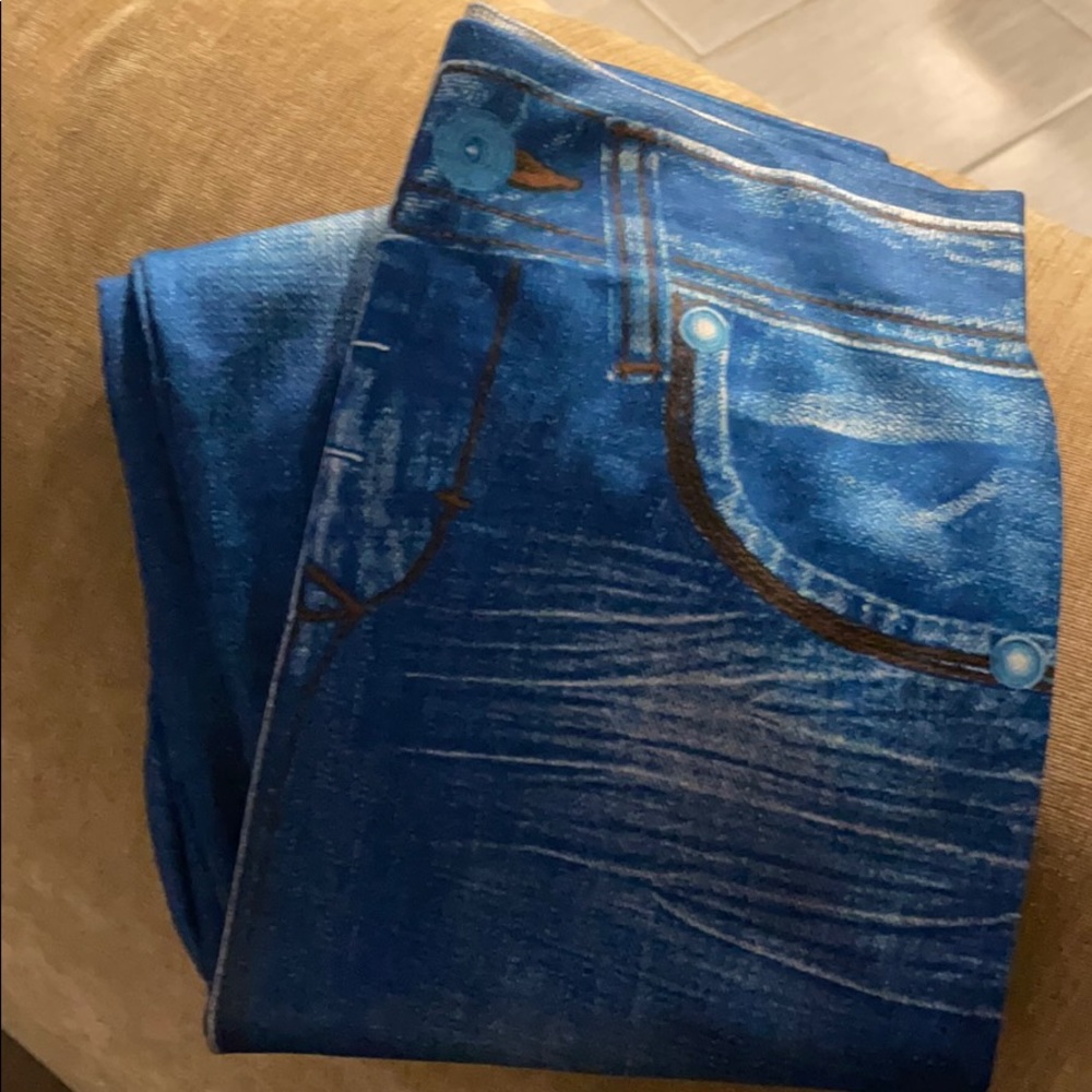 Leggings with denim print NWOT